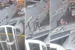 Copertina di Passeggera apre il portellone d’emergenza e inizia a camminare sull’ala dell’aereo appena atterrato: “Era in preda ad una crisi d’ansia”