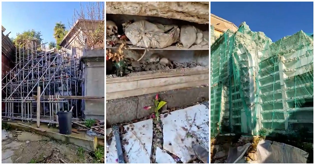 Crolli al cimitero di Poggioreale, dopo tre anni ancora oltre 300 defunti sotto le macerie. La video denuncia di Borrelli