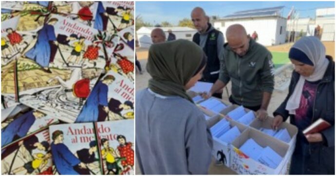 Andando al mercato, dietro questo libriccino una raccolta fondi e un libraio sotto le bombe