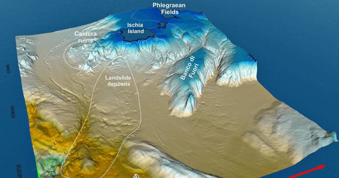 Un antico vulcano e un’enorme frana al largo dei Campi Flegrei e di Ischia, la scoperta degli scienziati dell’Ingv