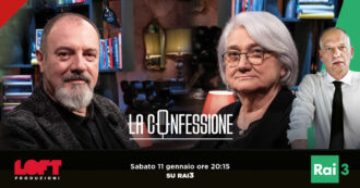 Copertina di La Confessione di Peter Gomez alle 20.15. Carlo Lucarelli e il fascismo 2.0, Rosy Bindi e il mistero della telefonata di Berlusconi – LE ANTICIPAZIONI