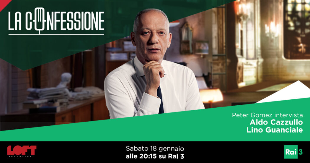 Aldo Cazzullo e Lino Guanciale ospiti a La Confessione di Peter Gomez sabato 18 gennaio alle 20.15 su Rai3