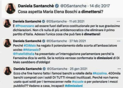Tutti i “vattene” di Daniela Santanchè: Fini, Di Maio&Bonafede
