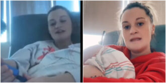 Copertina di Mamma influencer vuole un panino e per chiamare l’infermiera stacca il monitor ospedaliero della figlia neonata: il video virale sui social scatena il dibattito