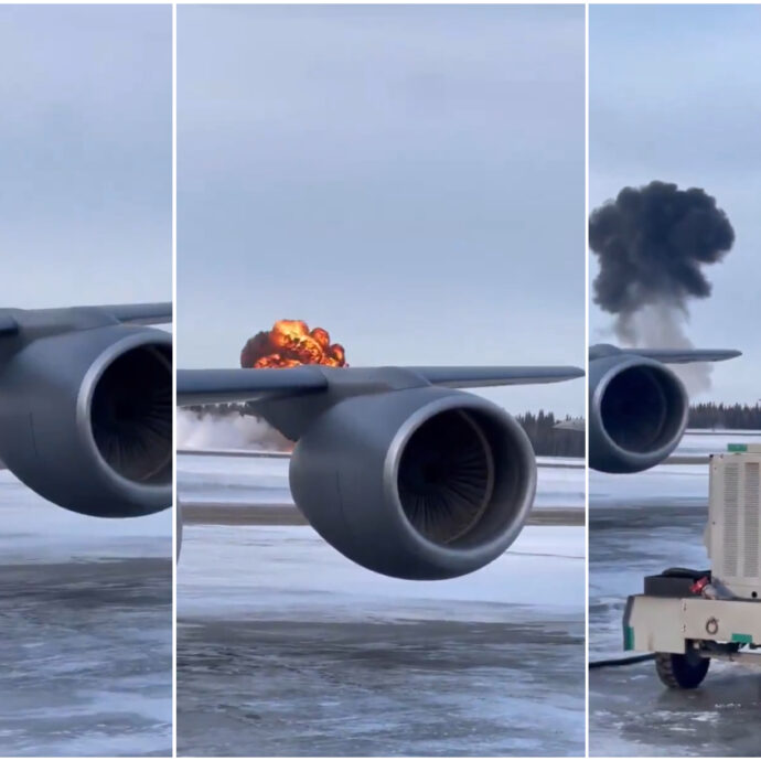 Jet precipita, si schianta al suolo ed esplode: il pilota riesce ad eiettarsi e si salva in tempo. Le incredibili immagini dell’incidente