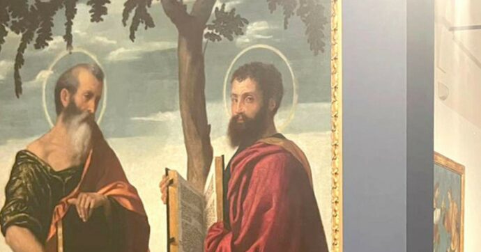 Brescia, cade al museo S. Giulia e sfonda un quadro del Moretto