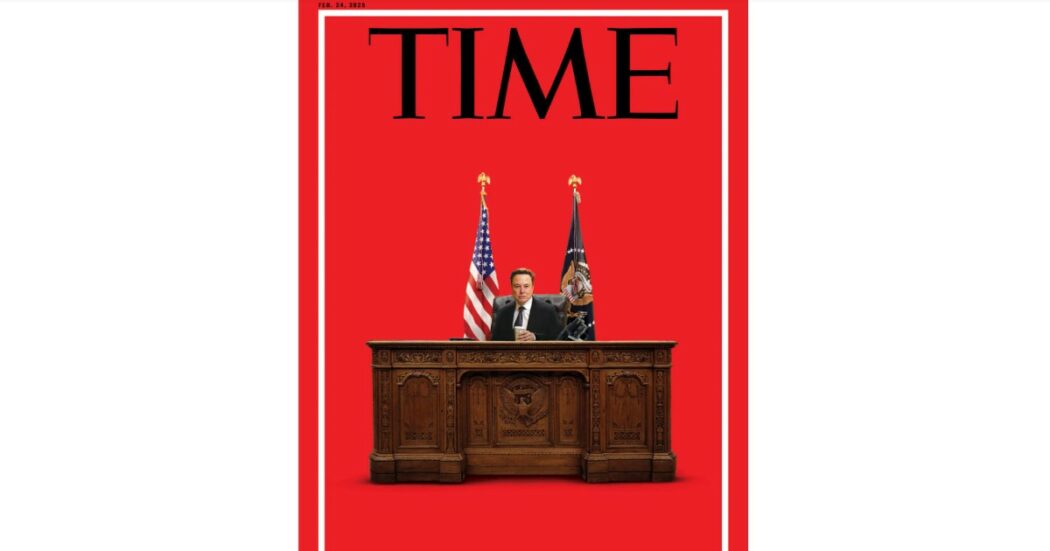 Per il Time è Elon Musk il vero presidente americano: in copertina lui seduto alla scrivania dello Studio Ovale