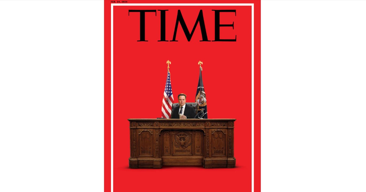 Per il Time è Elon Musk il vero presidente americano: in copertina lui seduto alla scrivania dello Studio Ovale