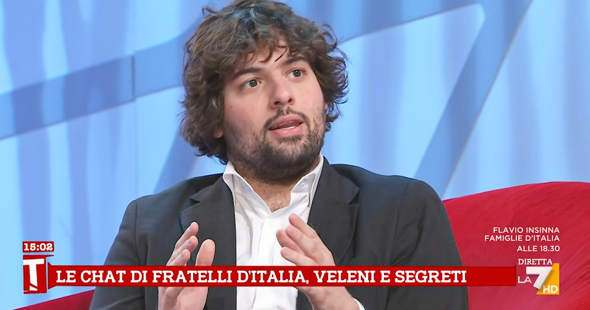 Giacomo Salvini a La7, chat FdI: "Si presentano uniti, ma sugli alleati ...