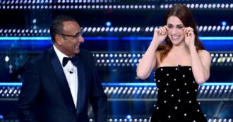 Copertina di Sanremo 2025, ascolti in calo per la terza serata del Festival: 10 milioni e 700 mila spettatori con il 59,8% di share