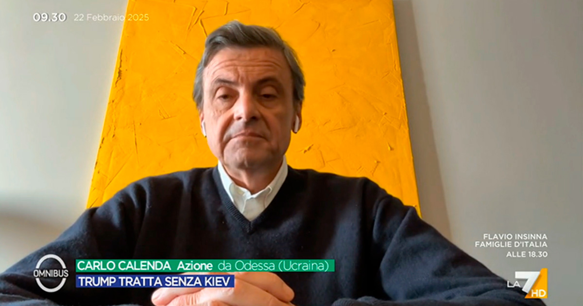 Calenda contro tutti a La7: “Salvini, Conte, Renzi, Meloni servi di Trump, spettacolo vomitevole. Schlein? Si finge morta come un opossum”