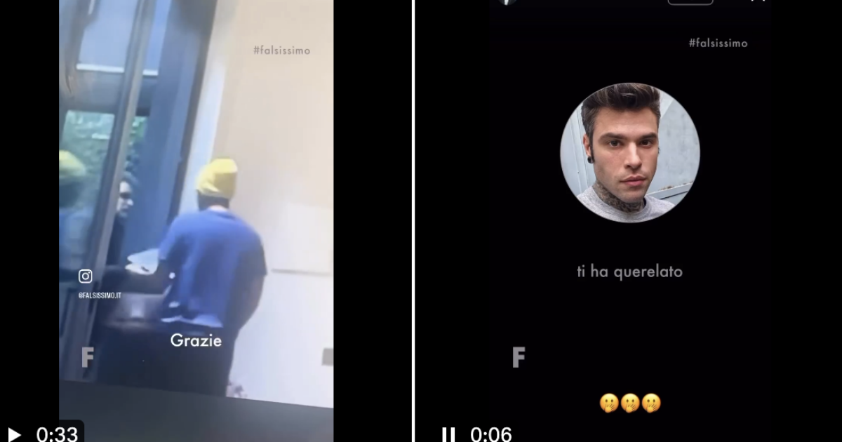 Fabrizio Corona riceve la diffida di Chiara Ferragni e filma tutto. Poi posta un audio con la reazione di Fedez: le parole e l’insulto