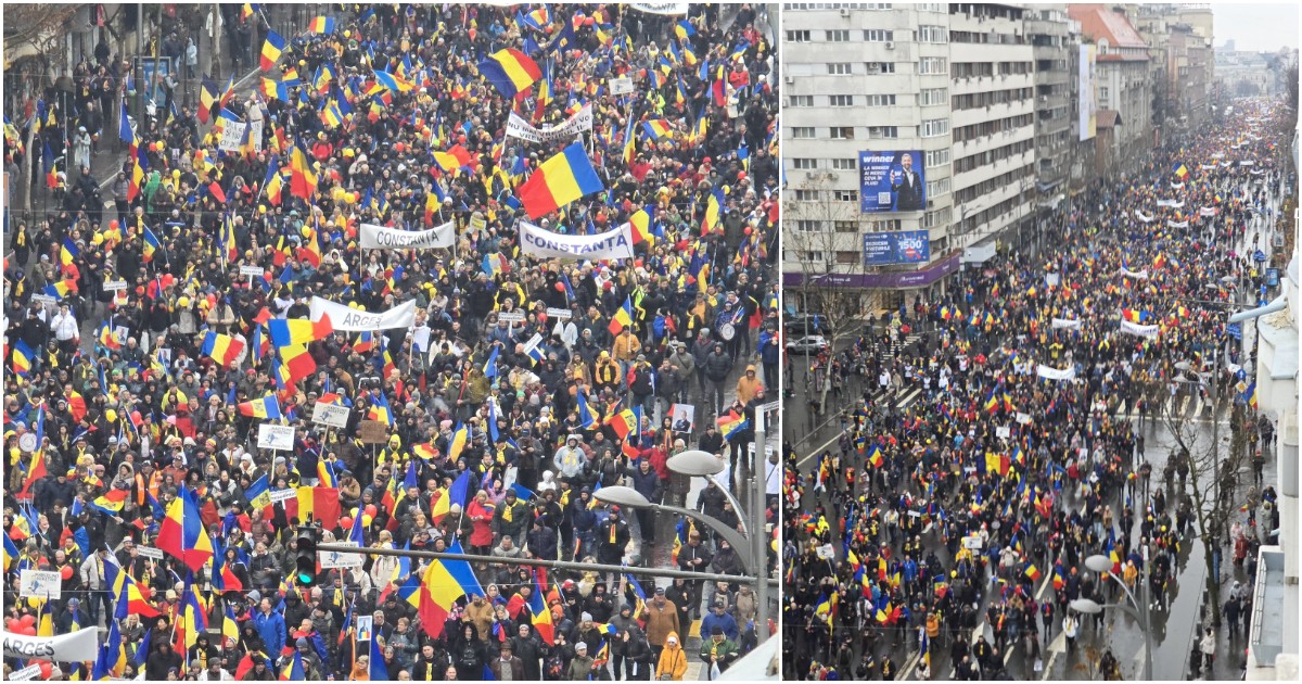 Romania, migliaia di persone in piazza a Bucarest a sostegno di C?lin Georgescu