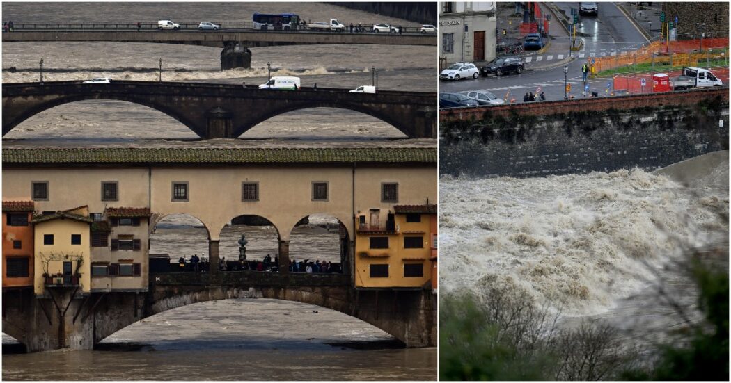 Maltempo, allerta rossa in Toscana ed Emilia-Romagna: Arno in piena, attesa per il picco. A Prato e Campi Bisenzio chiusi negozi e aziende