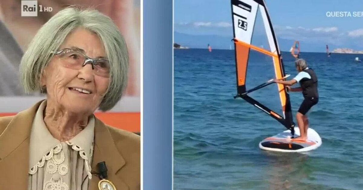 “La tosse? Roba da vecchi. Ho un marito di 30 anni più giovane che cucina per me, quest’estate torno a fare windsurf”: i segreti di longevità della signora Mariuccia, 98enne di Riva Trigoso