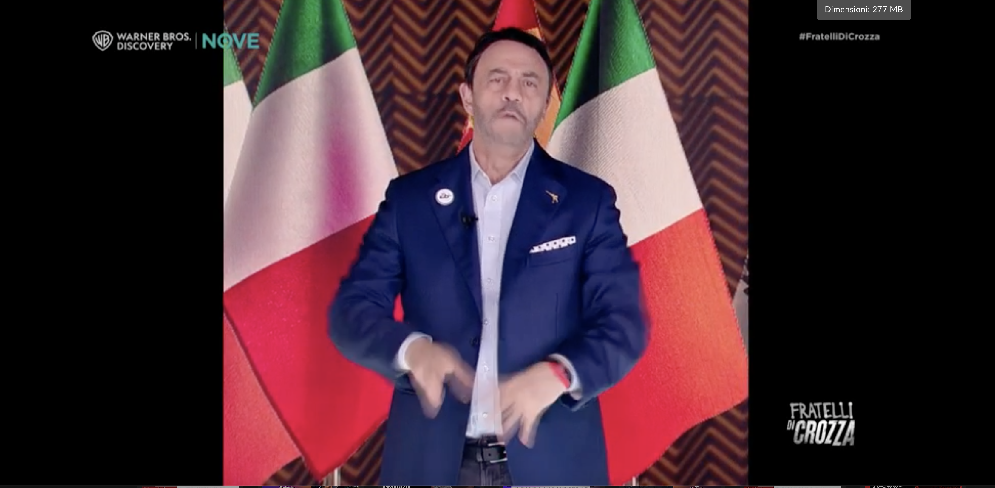 Crozza Salvini ossessionato dalle percentuale di consenso: “Armi? No. Ma italiane? Cosa c’è di più bello di una bomba a mano fatta a mano?”