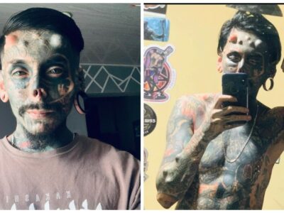 Copertina di “Ho speso 17 mila dollari per riempirmi di tatuaggi, corna e avere la lingua biforcuta. Ora mi chiamano ‘papà-demone'”: la storia di Larry Botello González