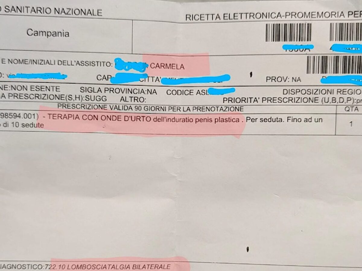 Una donna va dal medico per un forte mal di schiena e le prescrive una cura per il “pene curvo”