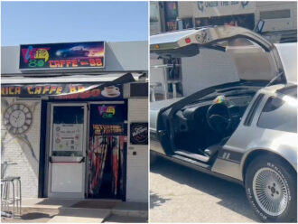 Brindisi, il bar che fa rivivere "Ritorno al futuro", dalla DeLorean ai cimeli del film 