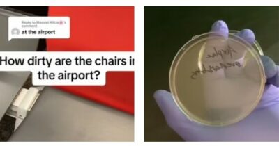 Copertina di Quanto sono sporche le sedie di un aeroporto? Il video che le analizza diventa virale su TikTok: “Tenetelo a mente se volete fare un sonnellino qui”