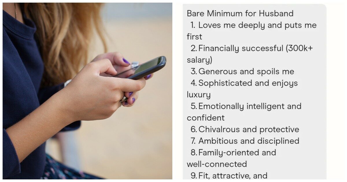 “Deve essere bello, attraente e avere uno stipendio da 300 mila euro per viziarmi”: la lista (in 18 punti) dei requisiti del “fidanzato perfetto” indigna il web