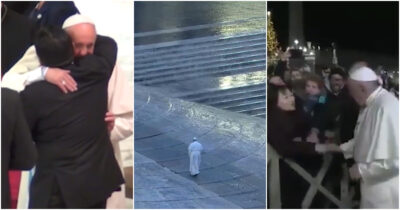 Copertina di La messa da solo con la pandemia, lo schiaffo alla fedele e l’abbraccio con Maradona: i video iconici di Papa Francesco