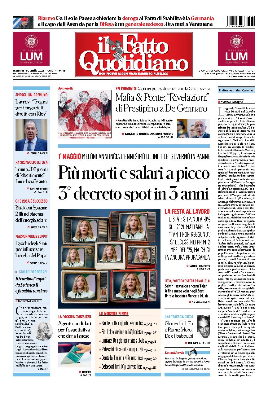 Copia del giorno de Il Fatto Quotidiano