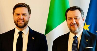 Copertina di Salvini da Vance: gita americana, sgarbo a Tajani