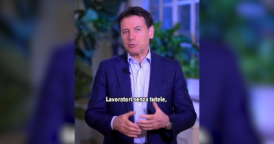 Copertina di “Basta accontentarsi di questa misera idea di lavoro”: il videomessaggio di Conte per i quattro sì al referendum