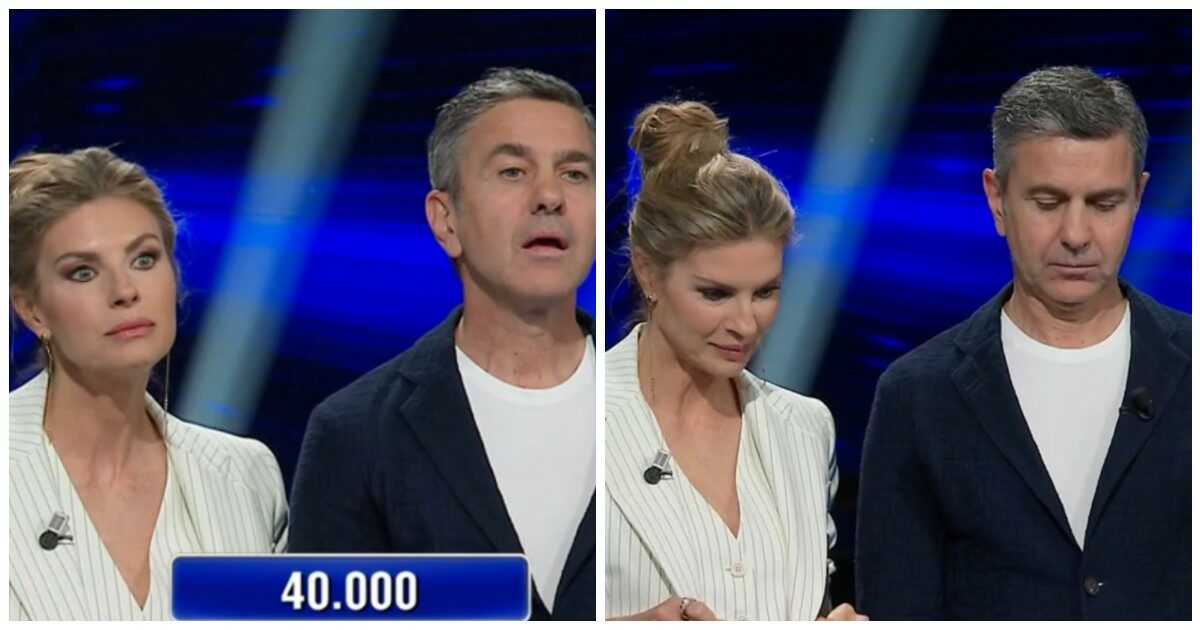 “Me ne vado”: Martina Colombari infastidisce Billy Costacurta e lui minaccia di andarsene dallo studio de “L’Eredità”