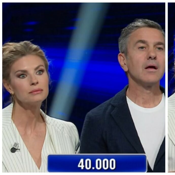 “Me ne vado”: Martina Colombari infastidisce Billy Costacurta e lui minaccia di andarsene dallo studio de “L’Eredità”