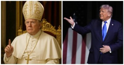 Copertina di Donald Trump vestito da Papa, la foto choc sui social della Casa Bianca. I vescovi americani protestano: “Offensivo”
