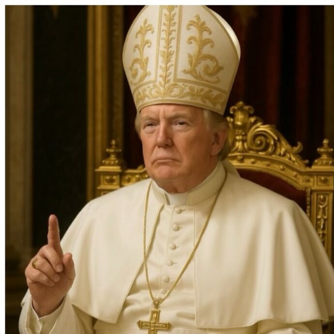 Donald Trump vestito da Papa, la foto choc sui social della Casa Bianca. I vescovi americani protestano: “Offensivo”