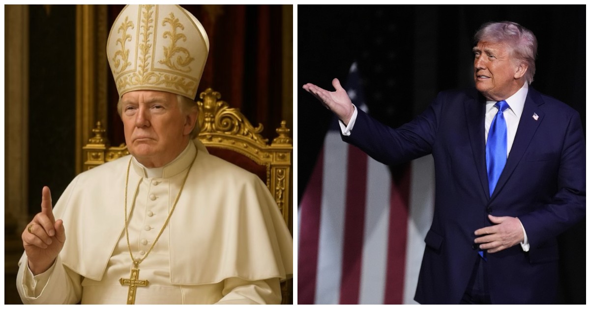 Donald Trump vestito da Papa, la foto choc sui social della Casa Bianca. Scoppia la polemica: “È davvero inquietante” Donald Trump vestito da Papa, la foto choc sui social della Casa Bianca. Scoppia la polemica: “È davvero inquietante”