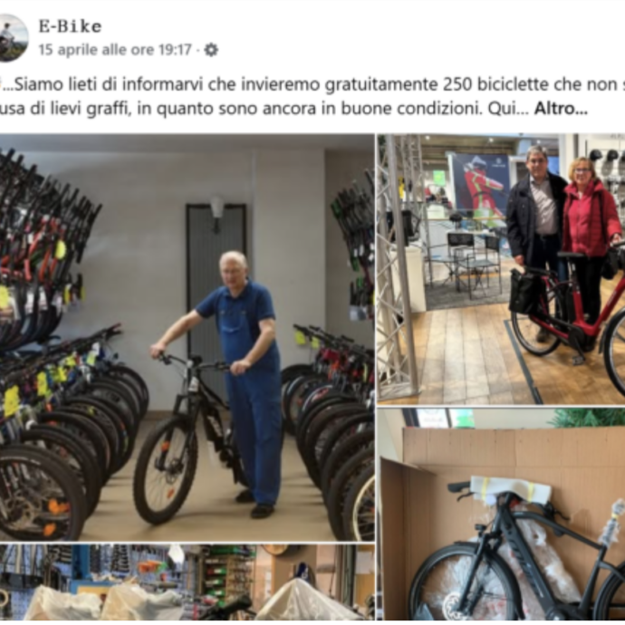 “Regaliamo 250 e-bike con piccoli graffi. Basta scrivere ‘grazie'”: attenzione alla nuova truffa che ruba soldi. Ecco come funziona