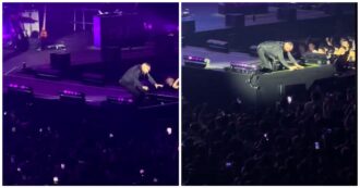 Copertina di “Sono quasi morto”: il rapper Guè finisce in una botola aperta in mezzo al palco, la caduta durante il concerto al Forum di Milano