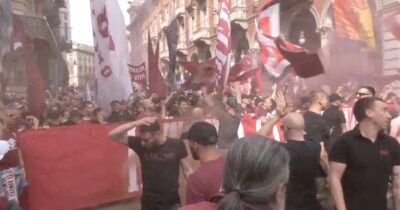 Copertina di Torino, tifosi granata in piazza nell’anniversario di Superga: corteo contro il presidente Cairo
