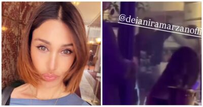 Copertina di “Non c’è stata nessun rissa. Il nome di Belén Rodriguez fa notizia”: la smentita dopo il video virale della showgirl coinvolta in una lite al ristorante