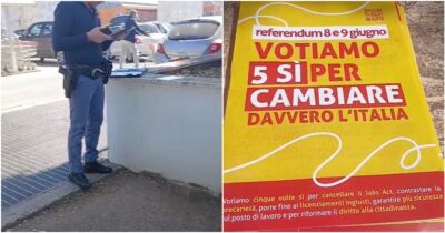 Copertina di Identificati perché fanno volantinaggio per il referendum. La Cgil denuncia: “Non è la prima volta in questi giorni”