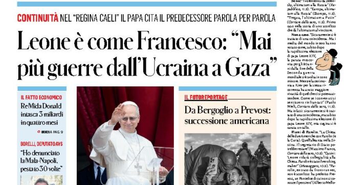 Leone  è come Francesco: “Mai più guerre dall’Ucraina a  Gaza”