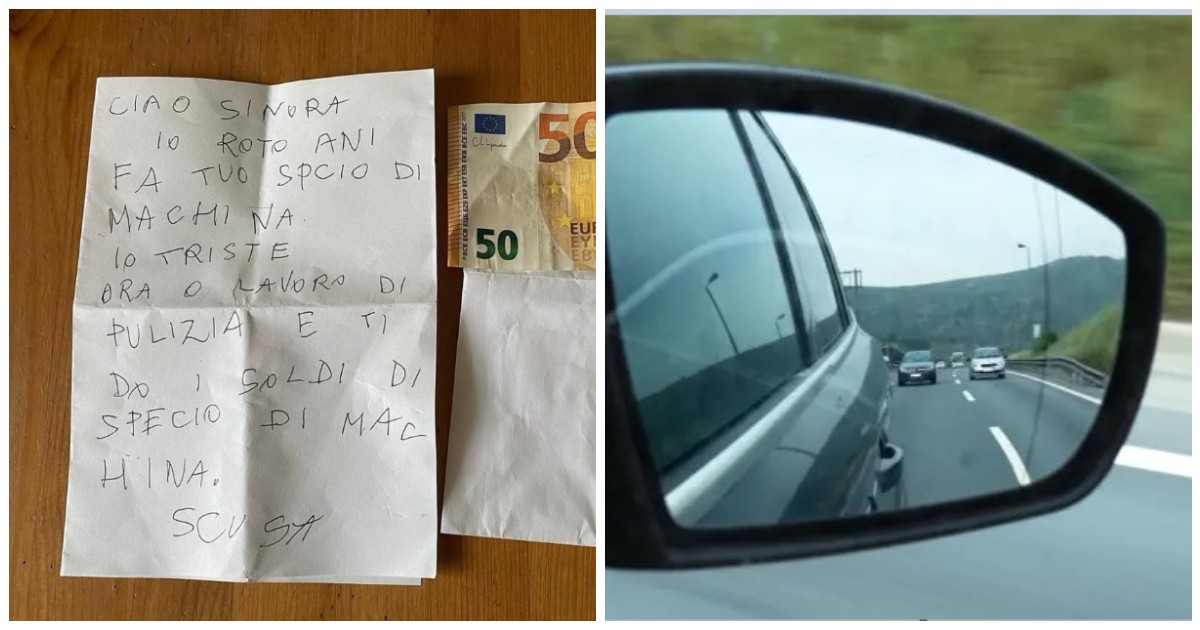 Le rompono lo specchietto e tre anni dopo riceve 50 euro di rimborso con una lettera di scuse: “Ora ho un lavoro e posso darti i soldi” Le rompono lo specchietto e tre anni dopo riceve 50 euro di rimborso con una lettera di scuse: “Ora ho un lavoro e posso darti i soldi”