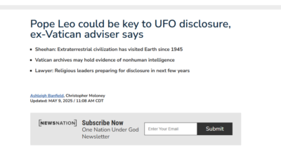 Copertina di Chissà se col nuovo papa si tornerà presto a parlare di Ufo e X-files vaticani