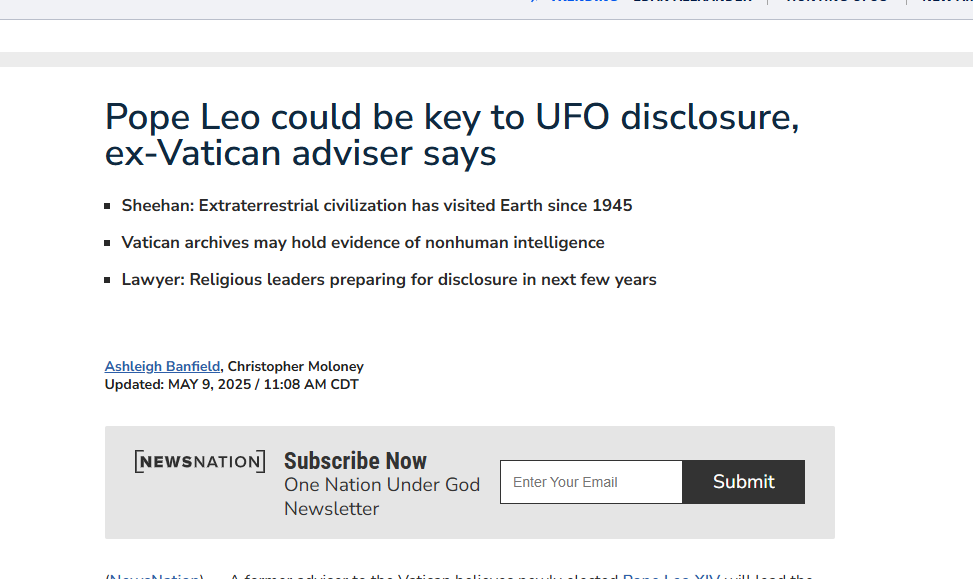 chissà se col nuovo papa si tornerà presto a parlare di ufo e xfiles vaticani da Ilfattoquotidiano.it chissà se col nuovo papa si tornerà presto a parlare di ufo e xfiles vaticani
