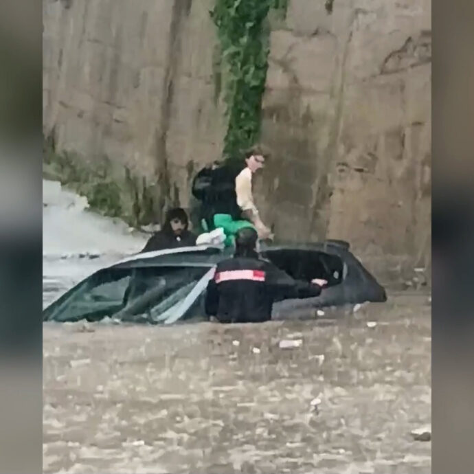 Paura nel Palermitano, donna rimane bloccata con l’auto nel sottopasso allagato: salvata dai carabinieri – Video