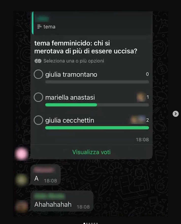 sondaggio choc nelle chat di studenti quale vittima di femminicidio meritava di più di essere uccisa da Ilfattoquotidiano.it sondaggio choc nelle chat di studenti quale vittima di femminicidio meritava di più di essere uccisa