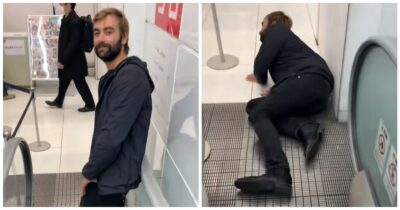 Copertina di “Ho filmato il mio compagno mentre mi fissava sulle scale mobili. Non pensavo sarebbe finita così”: il video è virale su TikTok