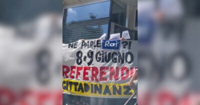 Copertina di Referendum, occupato l’atrio della Rai a Milano per protesta: “Consultazione oscurata” – Video