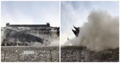 Copertina di “Per fortuna la piazza era vuota, più tardi sarebbe stata una strage di bambini”: paura dopo il crollo della Torre del Tamburo in Cina – IL VIDEO