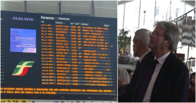 Copertina di Sciopero dei treni, lo sconforto dei passeggeri a Roma. E spunta Gentiloni col naso all’insù – Video