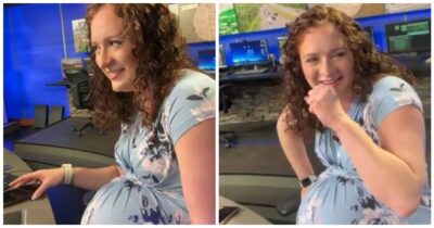 Copertina di Le si rompono le acque ed entra in travaglio prima del Tg, conduttrice resta in diretta per 3 ore: “Preferisco essere qua che in ospedale”